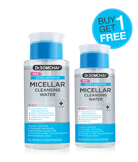 Buy 1 Get 1 Free! Extra Sensitive Micellar Cleansing Water | Dr.Somchai