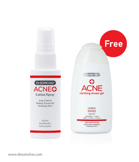 ACNE Lotion Spray  (Free!) ACNE Clarifying Shower Gel | Dr.Somchai